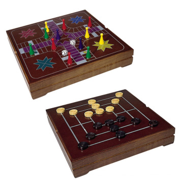 Wooden Nine Men&#39;s Morris und Ludo Brettspiel